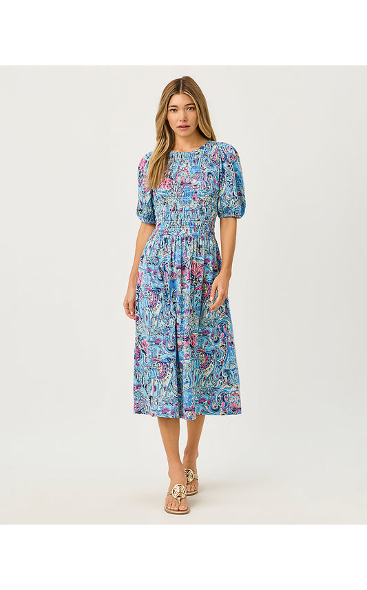 LUCILA MIDI DRESS, MULTI PAISLEY PARADE