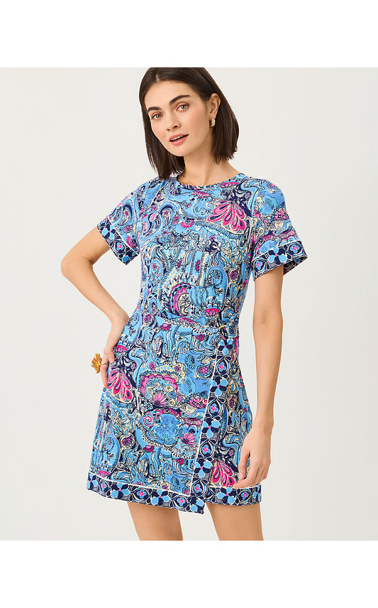 IZOLA DRESS UPF 50+, MULTI PAISLEY PARADE ENGINEERED KNIT DRESS