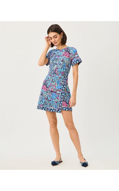 IZOLA DRESS UPF 50+, MULTI PAISLEY PARADE ENGINEERED KNIT DRESS