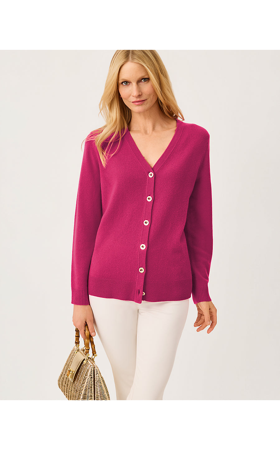 TIPPERY LONGER LENGTH CASHMERE CARDIGAN, BERRY BOUQUET