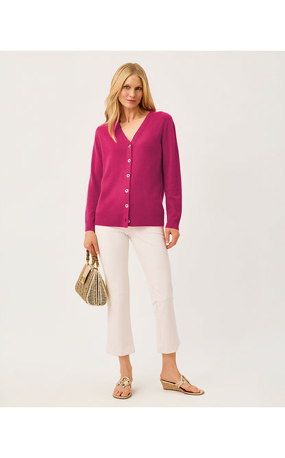 TIPPERY LONGER LENGTH CASHMERE CARDIGAN, BERRY BOUQUET