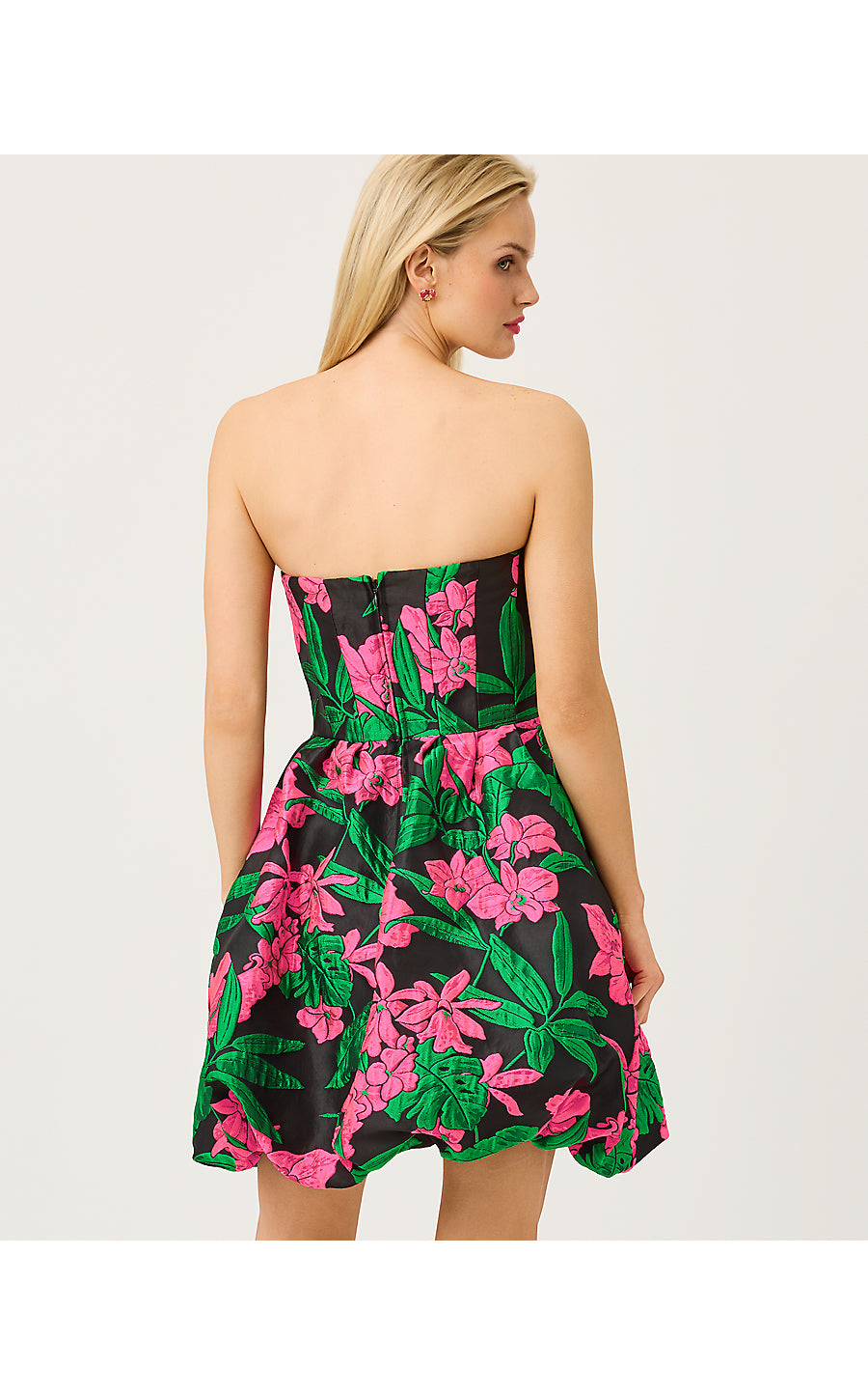 BOWMAN DRESS, NOIR JUNGLE BOUQUET JACQUARD