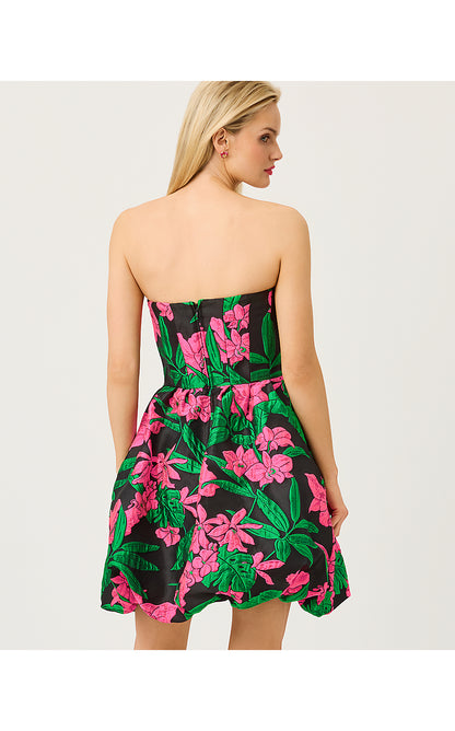 BOWMAN DRESS, NOIR JUNGLE BOUQUET JACQUARD