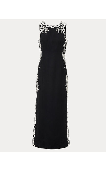 MESSINA MAXI SHIFT DRESS, NOIR