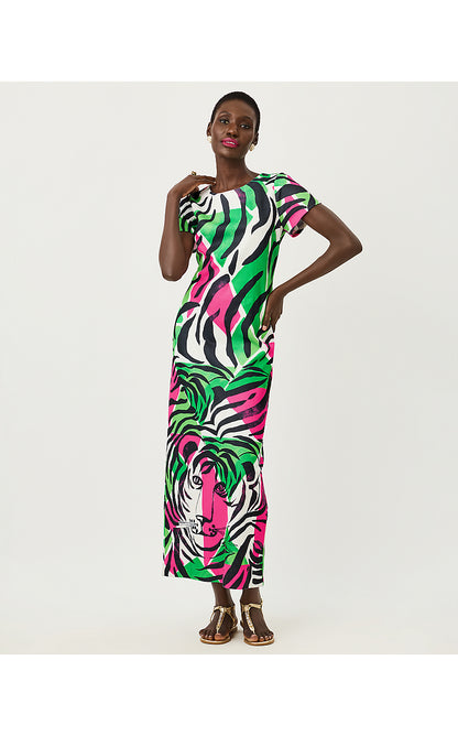 SEVIE MAXI DRESS, ONYX BIG IRV ENGINEERED KNIT MAXI