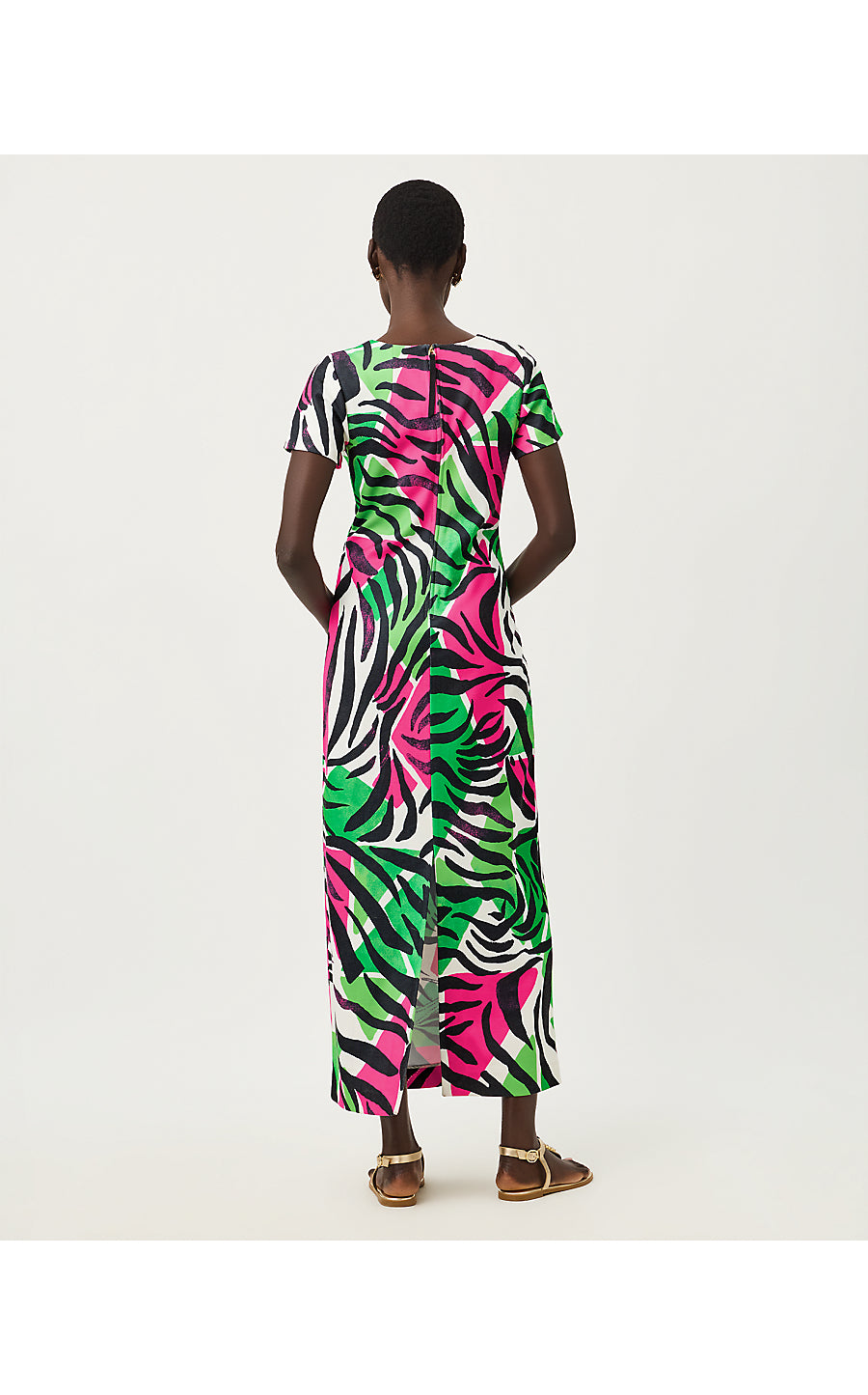 SEVIE MAXI DRESS, ONYX BIG IRV ENGINEERED KNIT MAXI