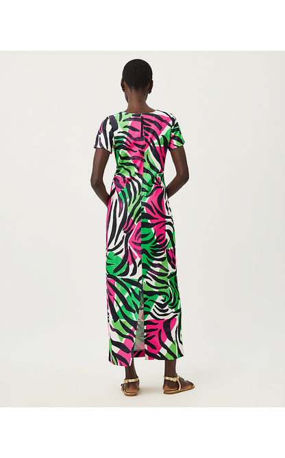 SEVIE MAXI DRESS, ONYX BIG IRV ENGINEERED KNIT MAXI