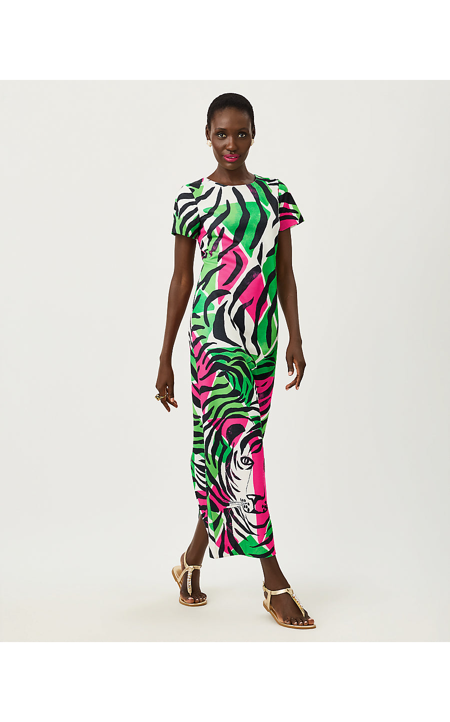 SEVIE MAXI DRESS, ONYX BIG IRV ENGINEERED KNIT MAXI