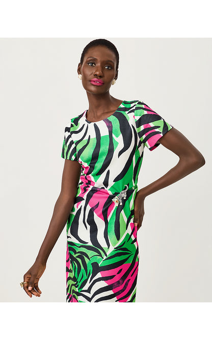SEVIE MAXI DRESS, ONYX BIG IRV ENGINEERED KNIT MAXI