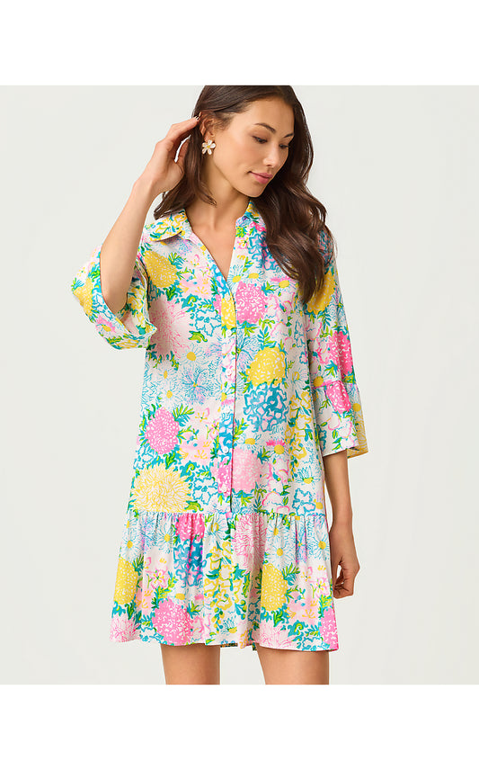 RAYANNA TUNIC DRESS, MULTI LILLY GARDEN