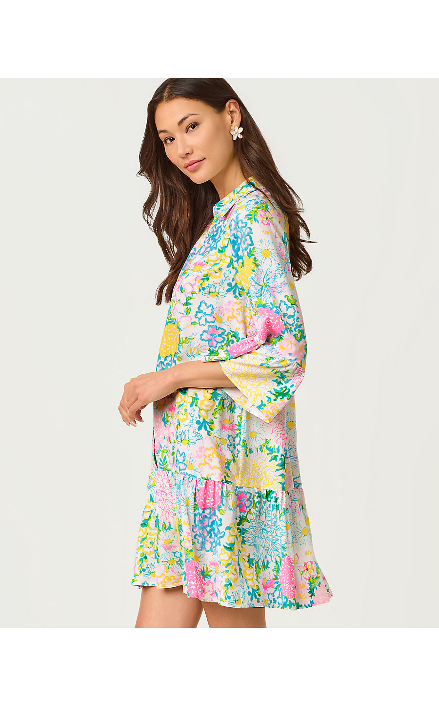 RAYANNA TUNIC DRESS, MULTI LILLY GARDEN