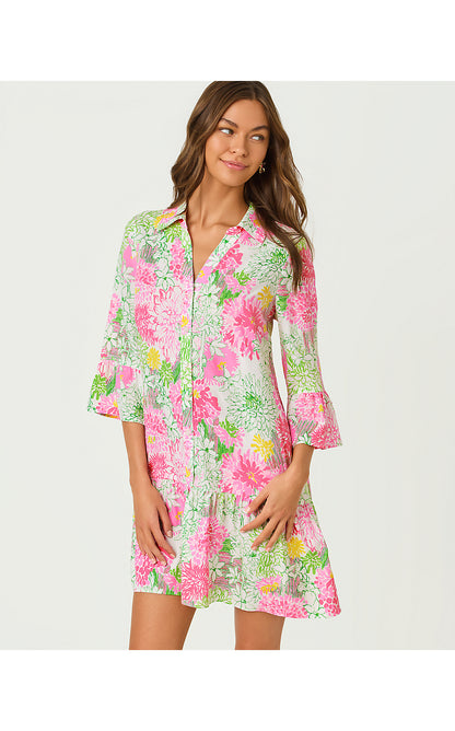 RAYANNA TUNIC DRESS, RESORT WHITE MUM PATCH