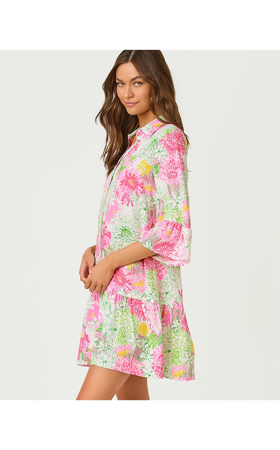 RAYANNA TUNIC DRESS, RESORT WHITE MUM PATCH