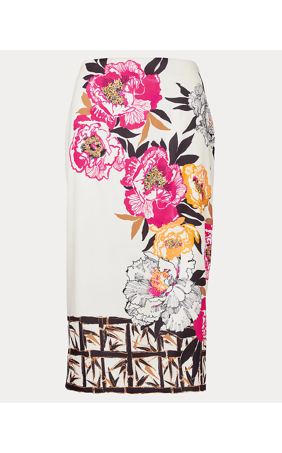 LOUETTA MIDI SKIRT, COCONUT PEONY PERFECTION ENGINEERED SKIRT