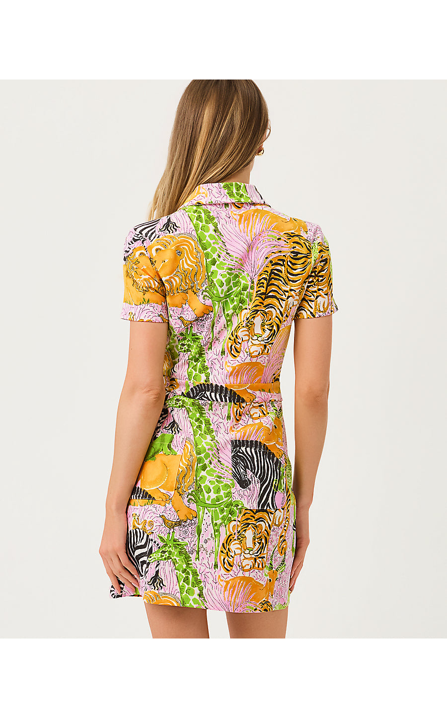 KATHY SHORT SLEEVE TIE DRESS, MULTI LILLYS ZOO GOLF