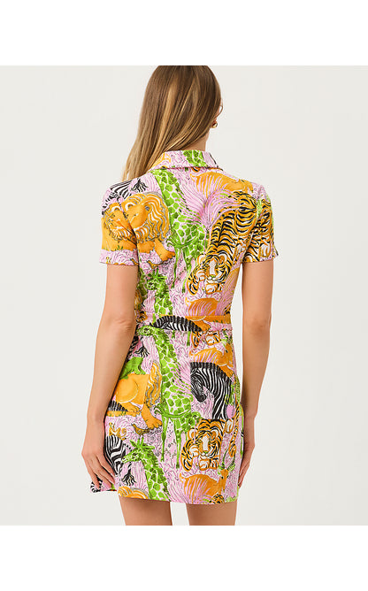 KATHY SHORT SLEEVE TIE DRESS, MULTI LILLYS ZOO GOLF