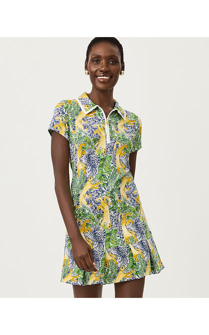 CAYO COSTA PLEATED DRESS, MULTI LIL PALM PROWL