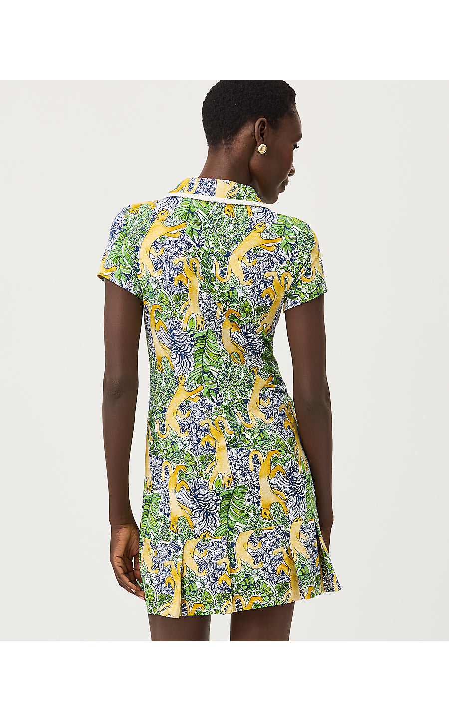 CAYO COSTA PLEATED DRESS, MULTI LIL PALM PROWL