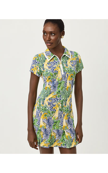 CAYO COSTA PLEATED DRESS, MULTI LIL PALM PROWL