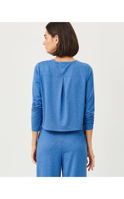 KAI CARDIGAN UPF 50+, HEATHERED MERRIWEATHER BLUE