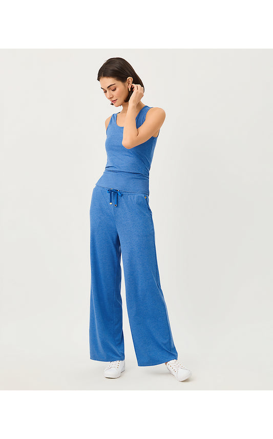CALLIE WIDE LEG PANT UPF 50+, HEATHERED MERRIWEATHER BLUE