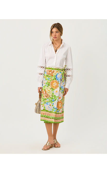 THE LACE INSET LILLY SHIRT, RESORT WHITE