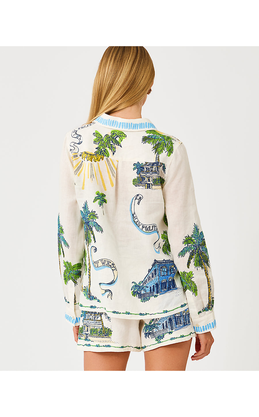 SUSANA BUTTON DOWN, COCONUT KEY WEST TOILE ENGINEERED BUTTON DOWN