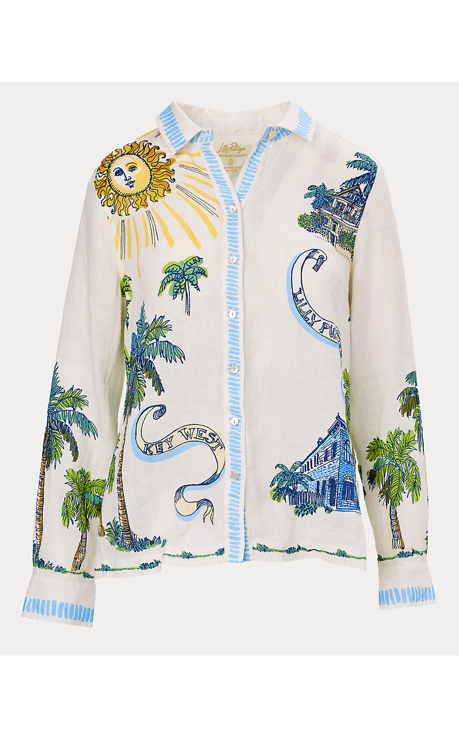 SUSANA BUTTON DOWN, COCONUT KEY WEST TOILE ENGINEERED BUTTON DOWN
