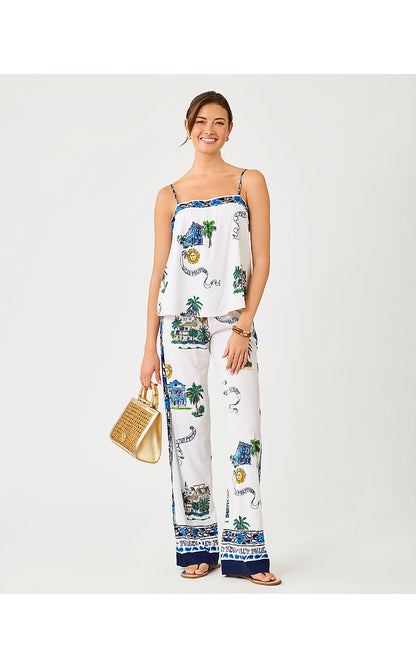 JAMO SLEEVELESS TOP, COCONUT KEY WEST TOILE ENGINEERED WOVEN TOP