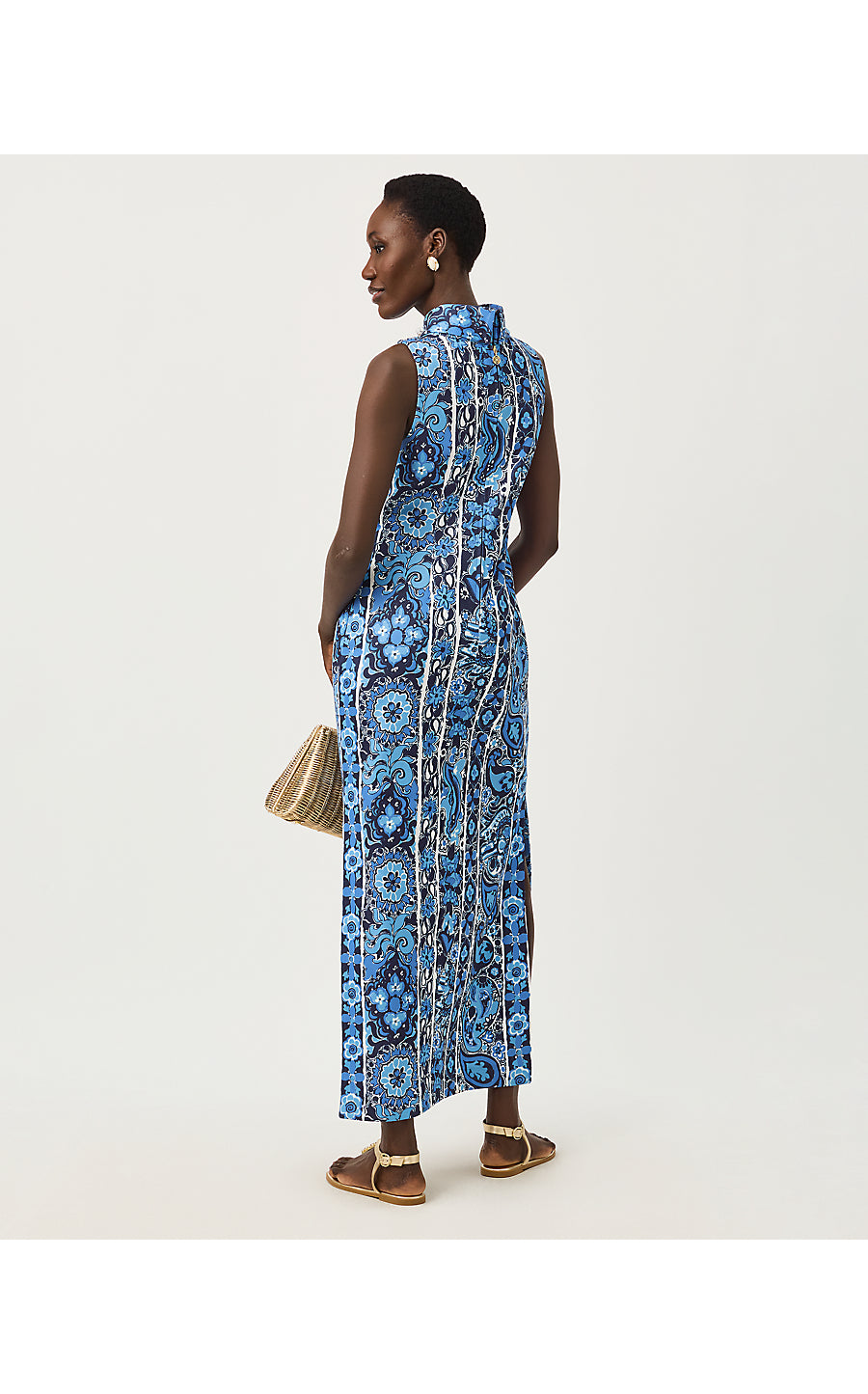 DAISEE MAXI SHIFT DRESS, LOW TIDE NAVY THE CASBAH ENGINEERED KNIT MAXI SHIFT