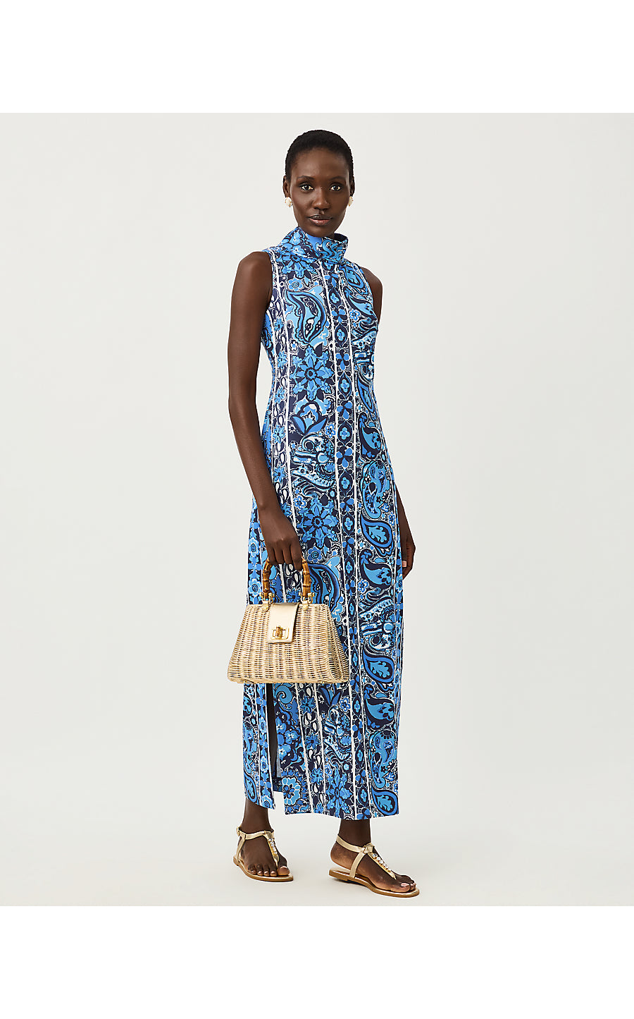 DAISEE MAXI SHIFT DRESS, LOW TIDE NAVY THE CASBAH ENGINEERED KNIT MAXI SHIFT