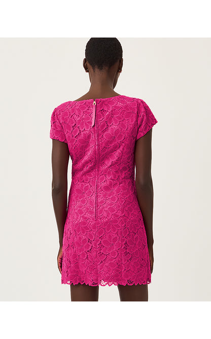 JULES SHORT SLEEVE ROMPER, BERRY BOUQUET PETAL PUSHER LACE