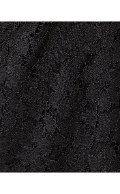 JULES SHORT SLEEVE ROMPER, NOIR PETAL PUSHER LACE