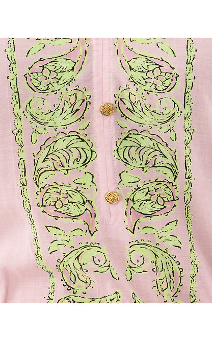 NOOR LONG SLEEVE TOP, LIME CHIFFON ESTORIL ENGINEERED WOVEN TOP
