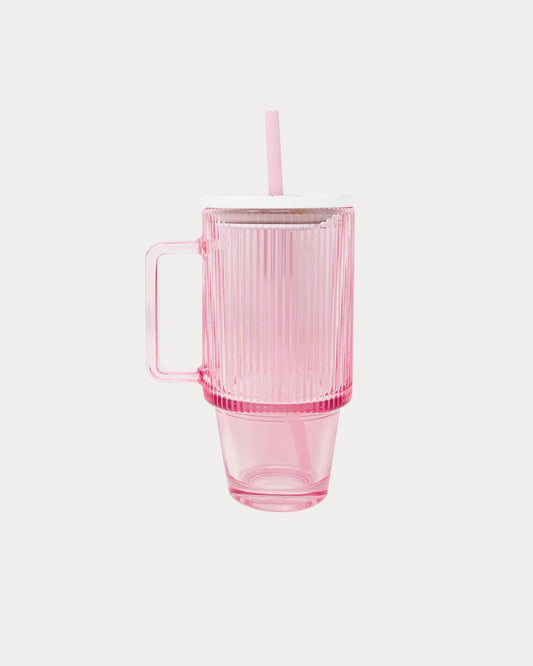 Glass Tumbler with Straw, Lilly Garden Home