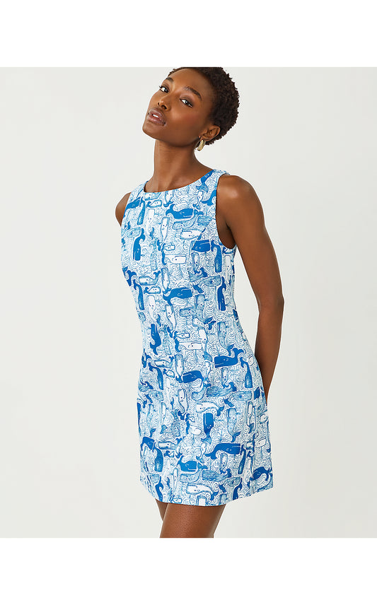 ORIANA SHIFT ROMPER, NASSAU BLUE THAR SHE BLOWS