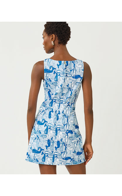 ORIANA SHIFT ROMPER, NASSAU BLUE THAR SHE BLOWS