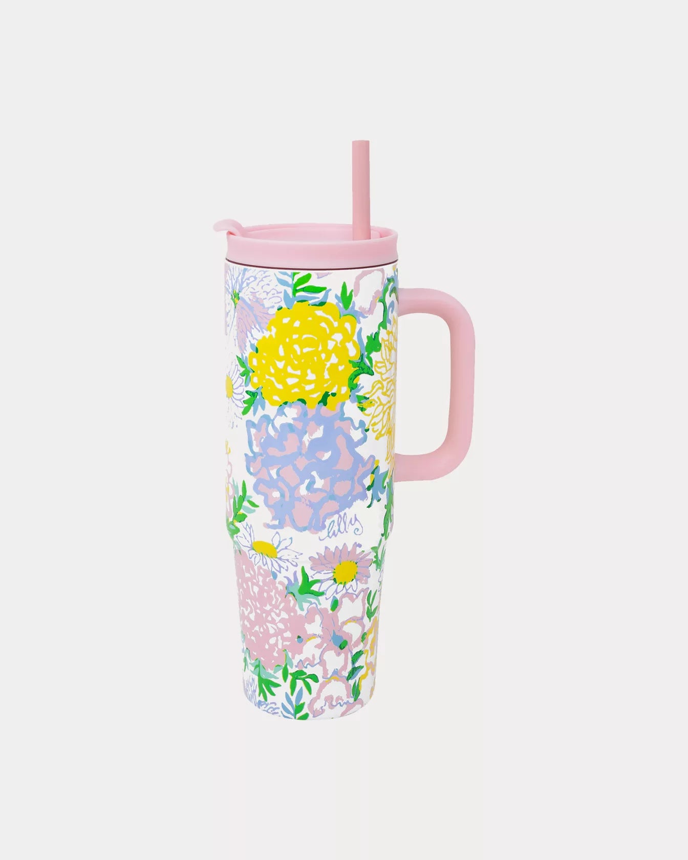 30 Oz Stainless Steel Tumbler with Handle, Lilly Garden Home