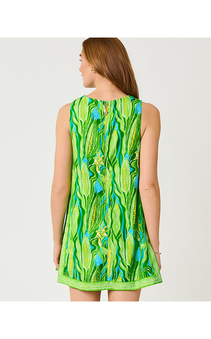 AISLING SHIFT ROMPER, TURQUOISE TIDE SWEET CORN ENGINEERED ROMPER