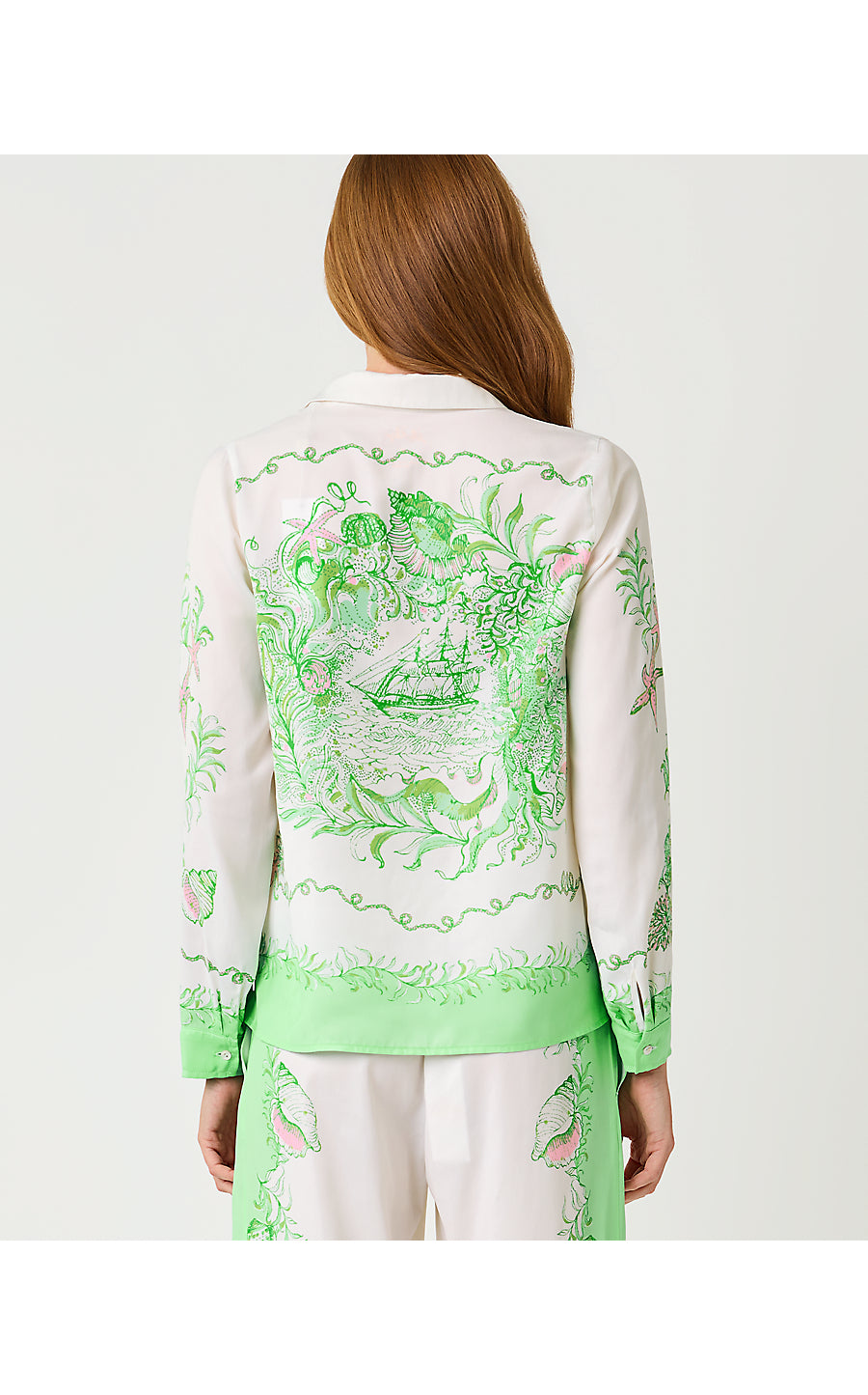 KOKO BUTTON DOWN, RESORT WHITE SHIP TO SHORE ENGINEERED WOVEN TOP