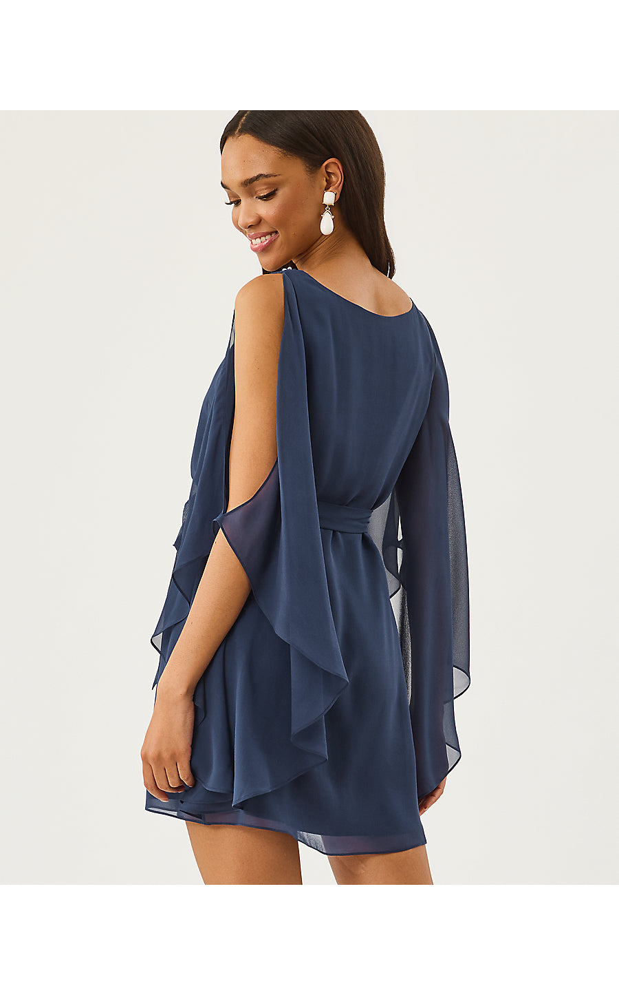 MARGUERITE SILK CAFTAN, LOW TIDE NAVY