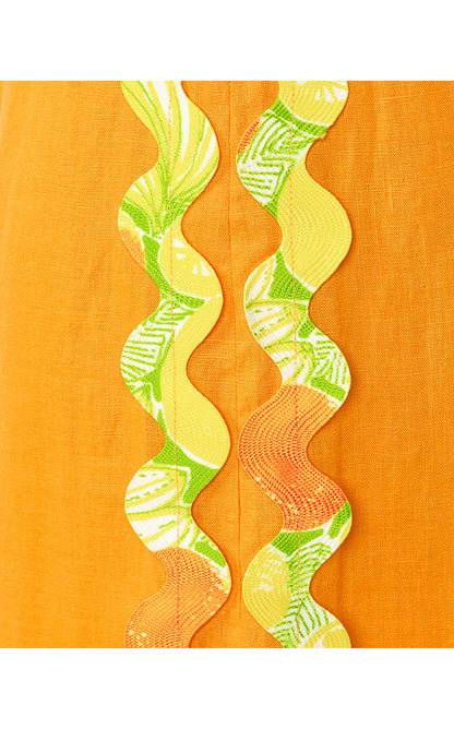 MIKAYLA LINEN MIDI DRESS, CITRUS COOLER