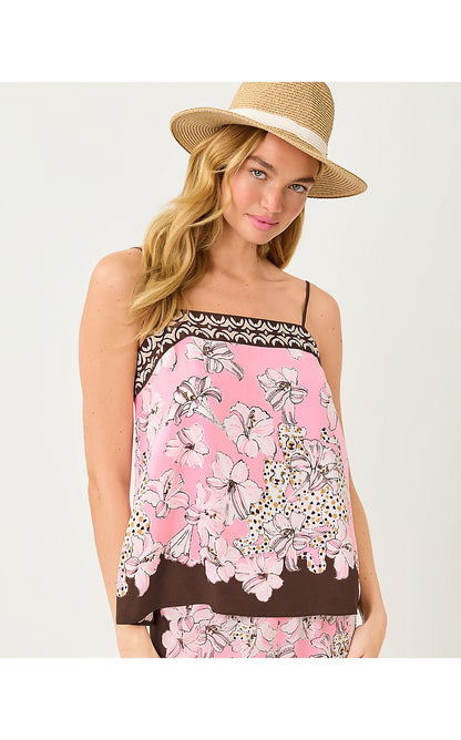 JESSLYN TOP, COCO BEACH WILDNESS ENGINEERED WOVEN TOP