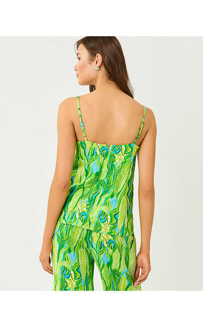 JESSLYN TOP, TURQUOISE TIDE SWEET CORN ENGINEERED SET