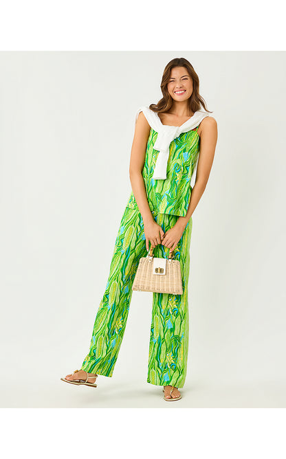 JESSLYN TOP, TURQUOISE TIDE SWEET CORN ENGINEERED SET