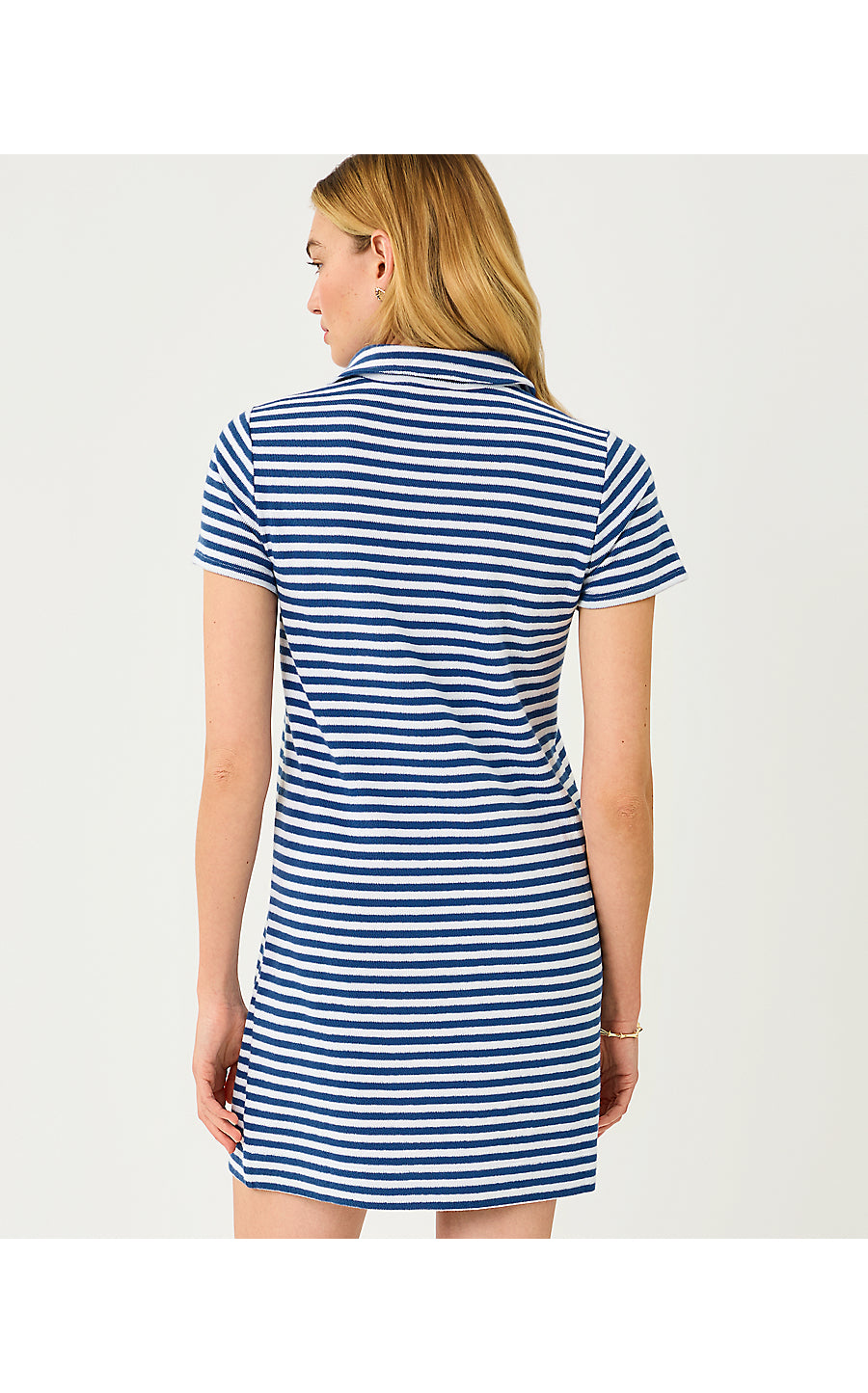 DUNE SHORT SLEEVE DRESS, STARLIGHT NAVY ST TROPEZ STRIPE