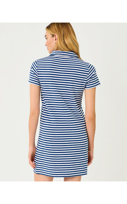 DUNE SHORT SLEEVE DRESS, STARLIGHT NAVY ST TROPEZ STRIPE