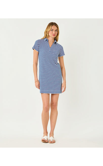 DUNE SHORT SLEEVE DRESS, STARLIGHT NAVY ST TROPEZ STRIPE