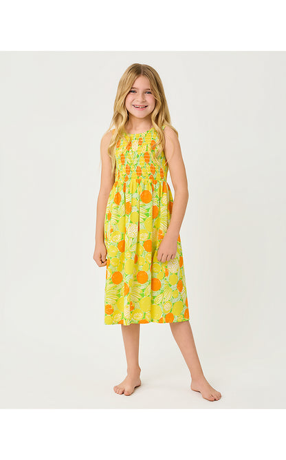 MINI DAISEY MIDI DRESS, ISLAND PALM ZESTY