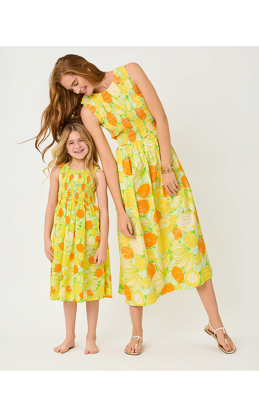 MINI DAISEY MIDI DRESS, ISLAND PALM ZESTY